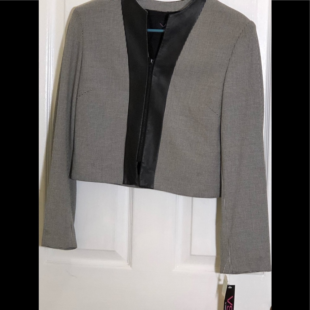 🔥Clearance🔥NWT VS2 by Vakko Jacket Leather Trim